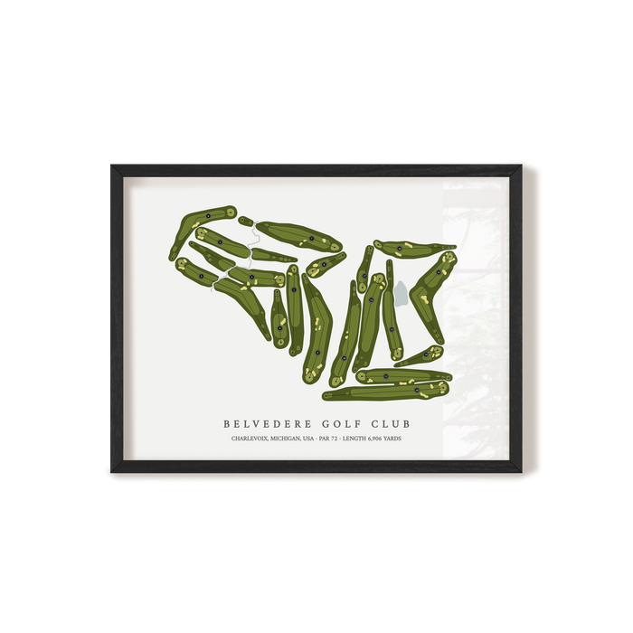 Belvedere Golf Club | Golf Course Map | Black Frame