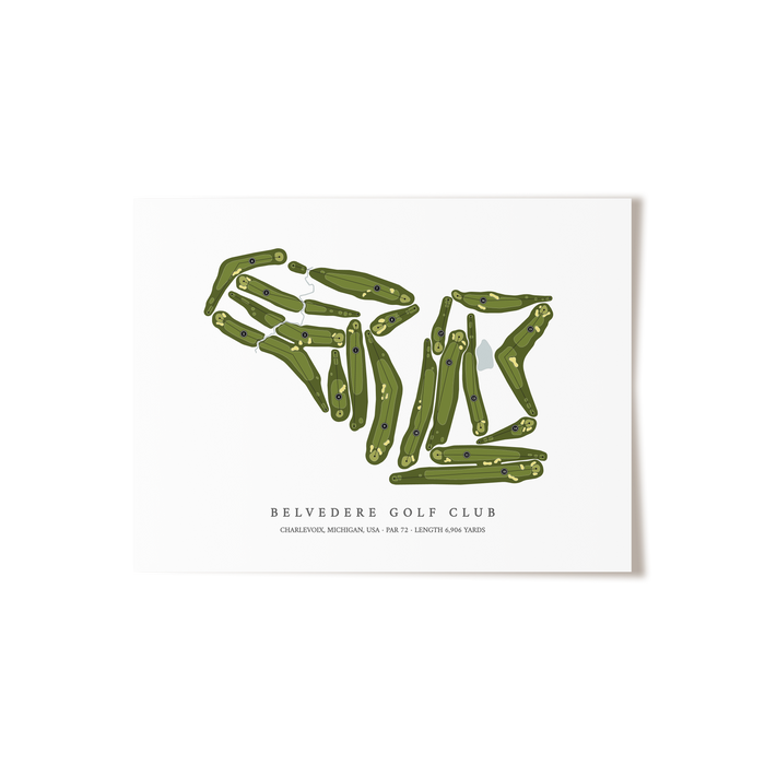 Belvedere Golf Club | Golf Course Map | Unframed