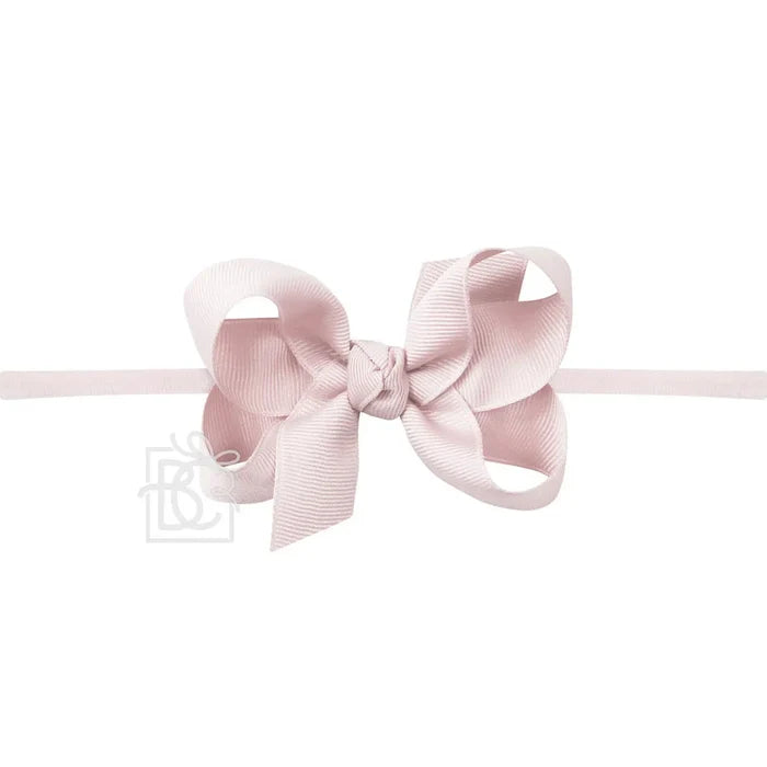 Beyond Creations - Nylon Headband Bow - Powder Pink