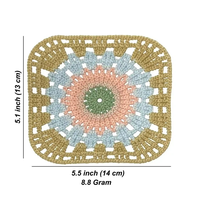 Big Size Sunburst Granny Square Crochet Patch | 2pc