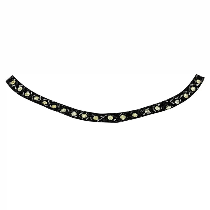 Black and Crystal Boat Neckline