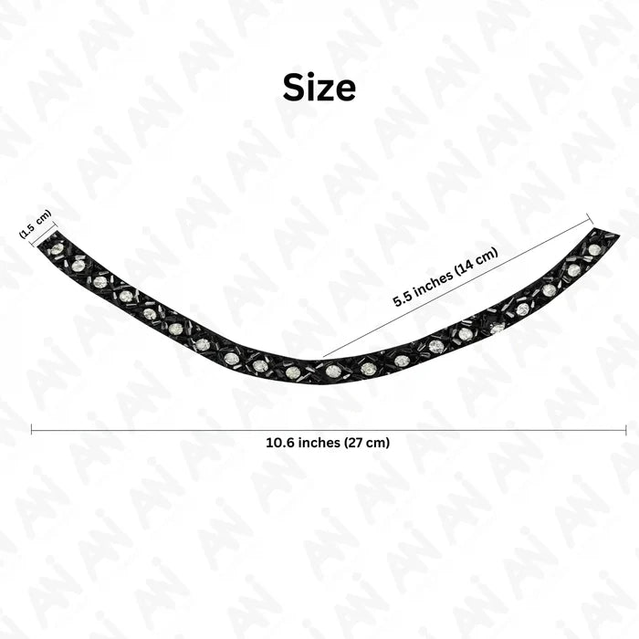 Black and Crystal Boat Neckline