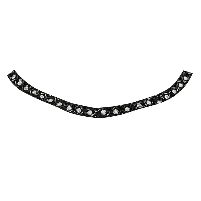 Black and Crystal Boat Neckline