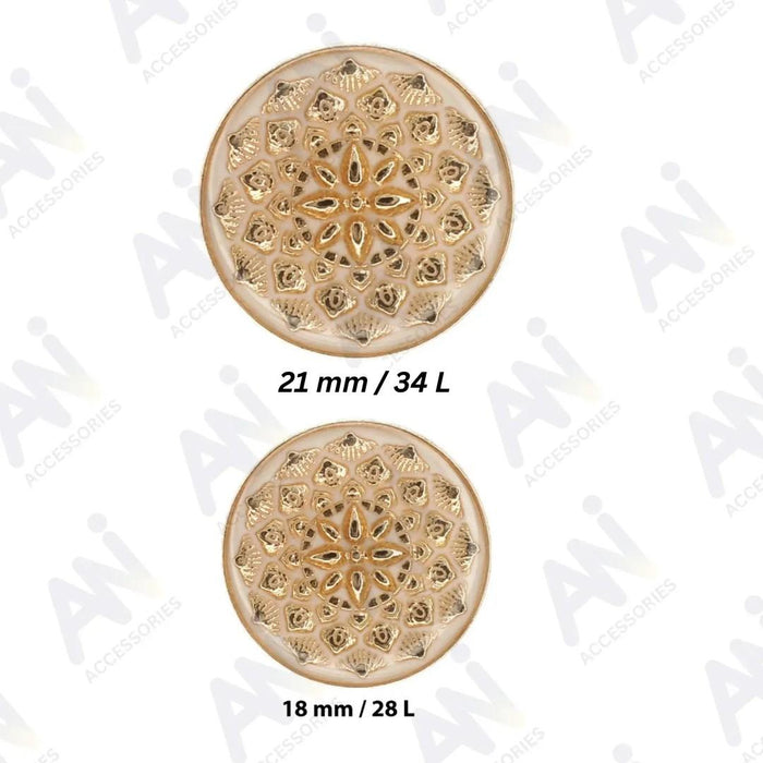 Black and Gold Intricate Floral Buttons | 18mm(28L) & 21mm(34L)