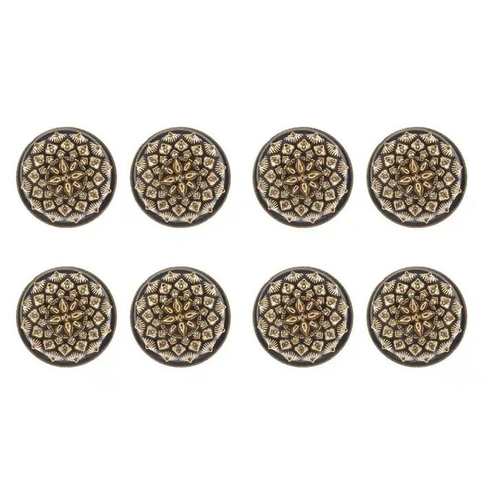 Black and Gold Intricate Floral Buttons | 18mm(28L) & 21mm(34L)