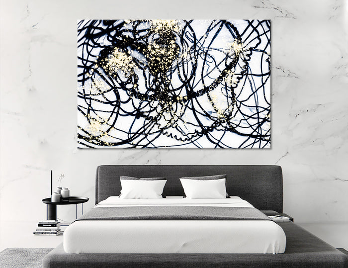 Black and White Abstract Canvas Print #1044