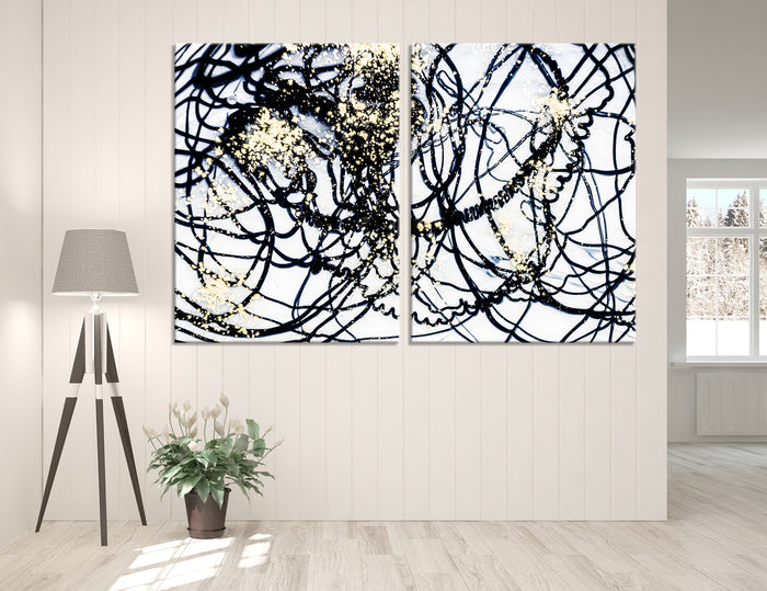 Black and White Abstract Canvas Print #1044