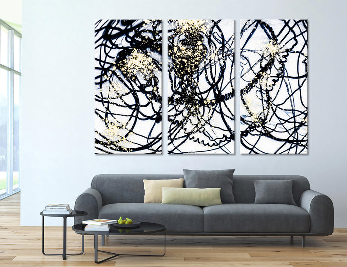 Black and White Abstract Canvas Print #1044