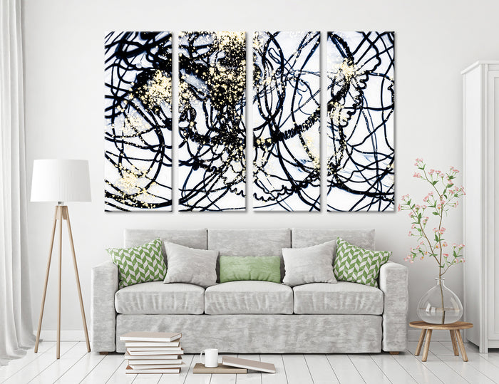 Black and White Abstract Canvas Print #1044