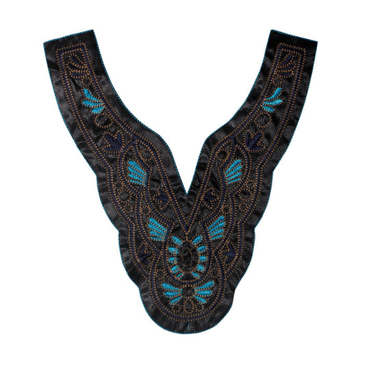Black & Blue Tone Colored Sweetheart Neckline