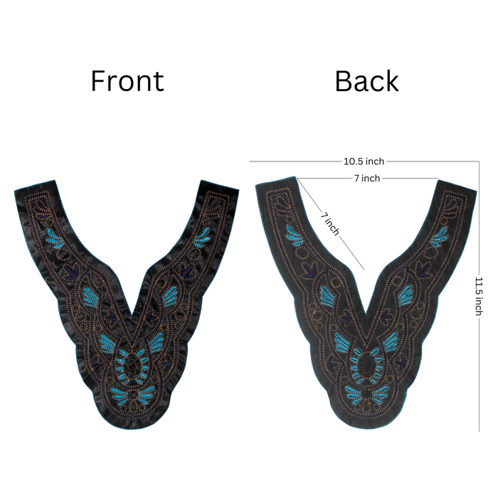 Black & Blue Tone Colored Sweetheart Neckline