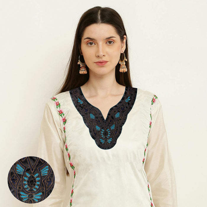 Black & Blue Tone Colored Sweetheart Neckline