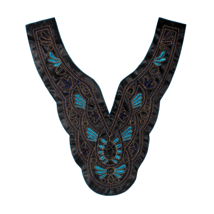 Black & Blue Tone Colored Sweetheart Neckline