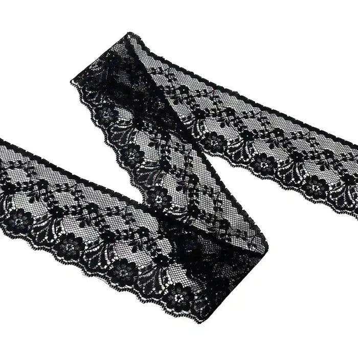 Black Elegant Floral Lace | 5 Meters | SKU-B50