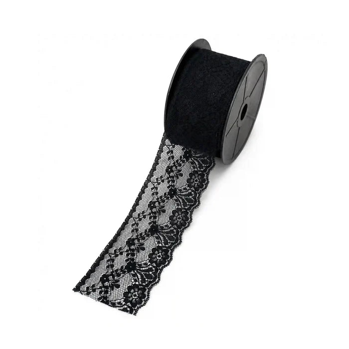 Black Elegant Floral Lace | 5 Meters | SKU-B50