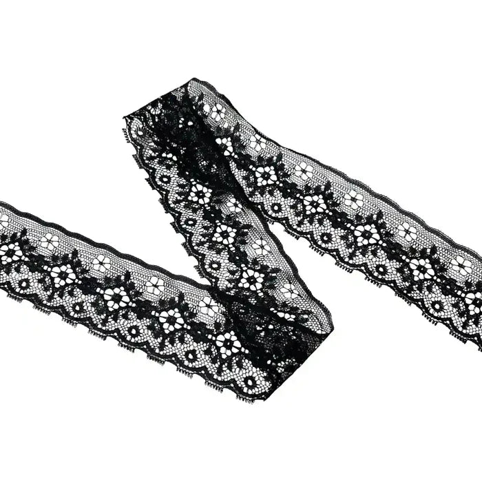 Black Floral Ribbon Lace | 5 Meters | SKU-B-28