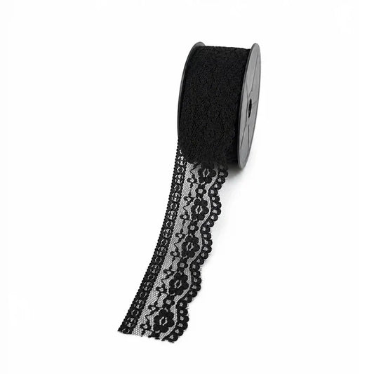 Black Floral Trim Lace | 5 Meters | SKU-B52