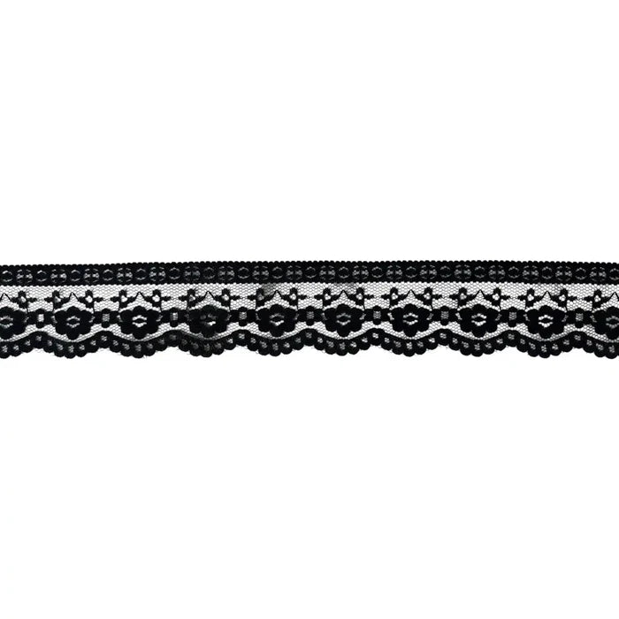 Black Floral Trim Lace | 5 Meters | SKU-B52