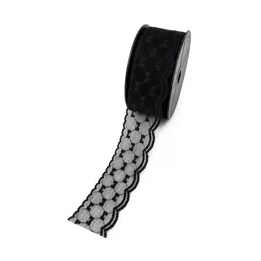 Black Geometric Scalloped Lace | 5 Meters | SKU-B54