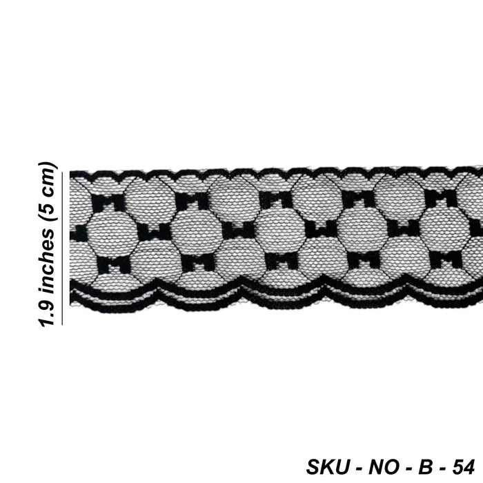 Black Geometric Scalloped Lace | 5 Meters | SKU-B54