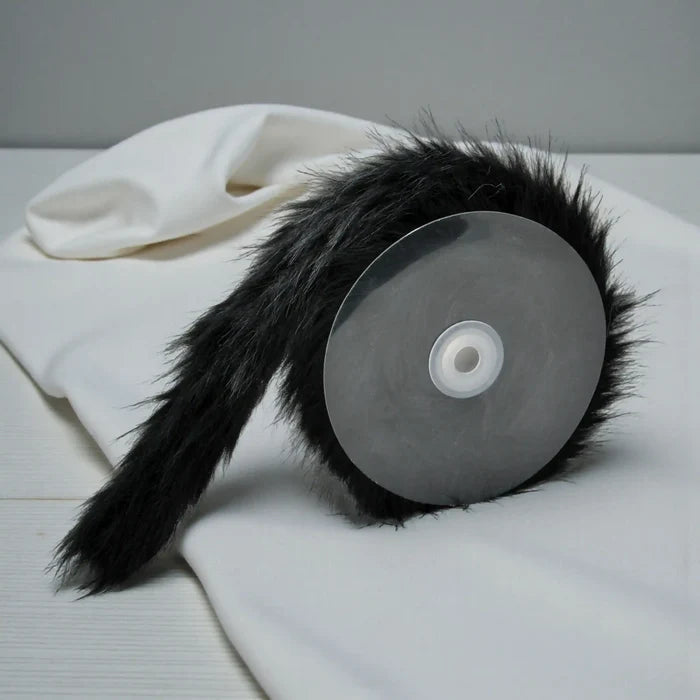 Black Gray Fur Lace | 2 Meters