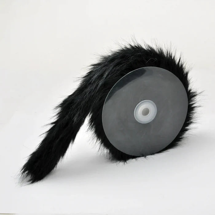 Black Gray Fur Lace | 2 Meters