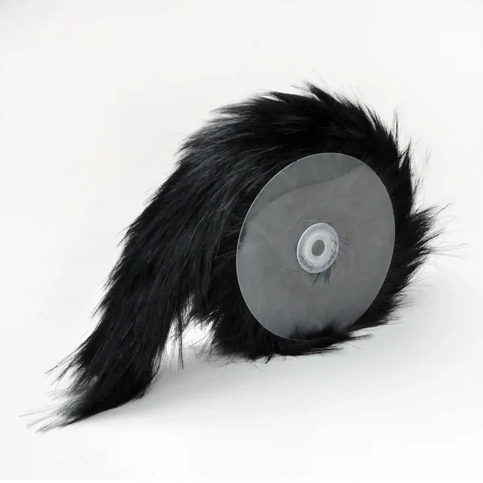 Black Gray Fur Lace