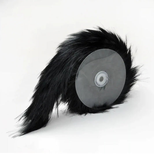 Black Gray Fur Lace