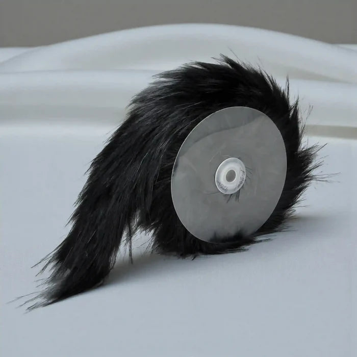 Black Gray Fur Lace