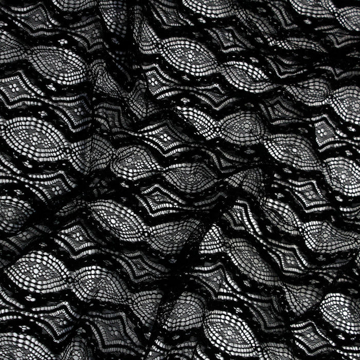 Black infinity Chantilly lace fabric | 3 meter Panel