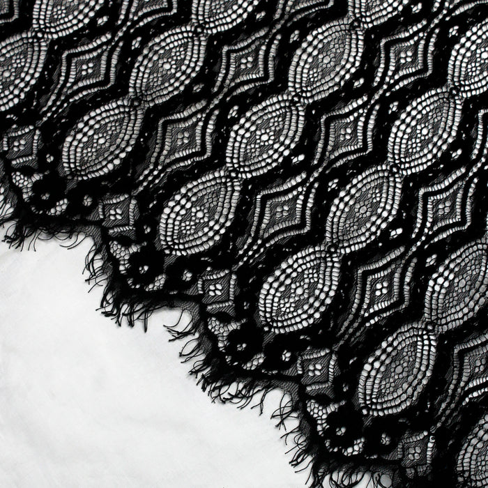 Black infinity Chantilly lace fabric | 3 meter Panel
