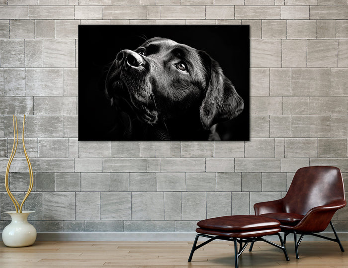 Black Labrador Retriever Canvas Print, Dog Lover's Wall Art, Labrador Decor, Elegant Dog Canvas, Pet Portrait Wall Art, Black Lab Decor#8257