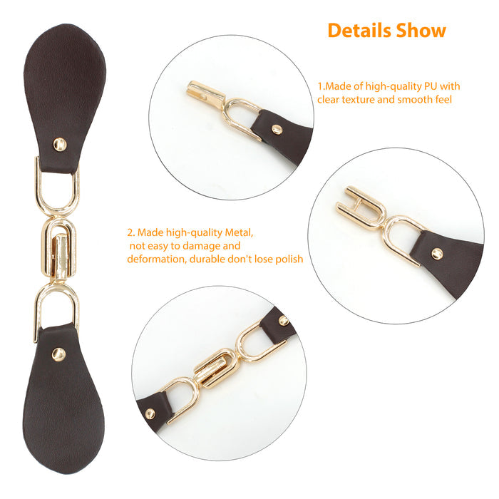 Black Leather Hook and Eye Buckle | 2 Piece