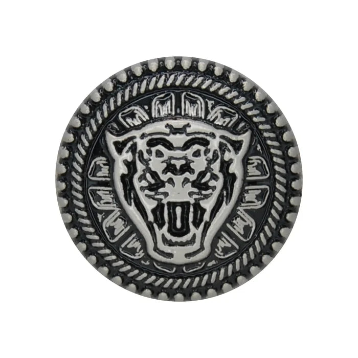 Black Lion Face Metal Button | 18mm (28L) & 22mm (35L)