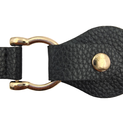 Black PU Snap metal Belt Buckle | 2 Pair