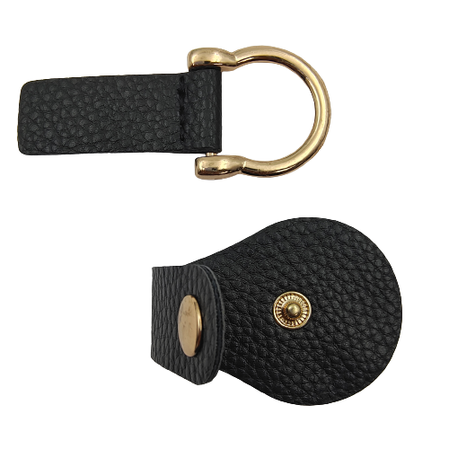 Black PU Snap metal Belt Buckle | 2 Pair