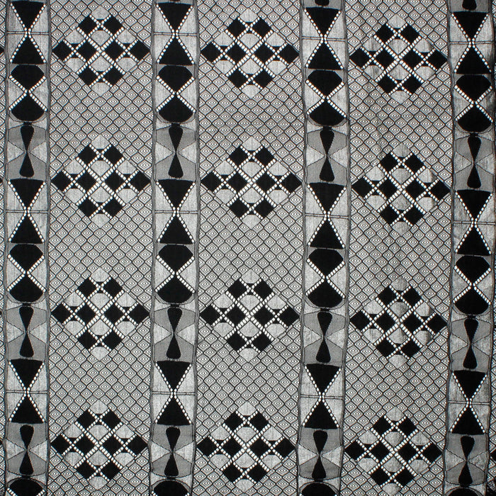 Black Pyramid design Chantilly lace fabric | 3 meter Panel