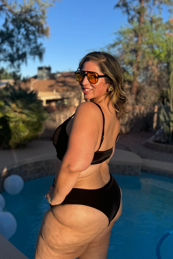 Black Velvet Cheeky Bikini Bottom