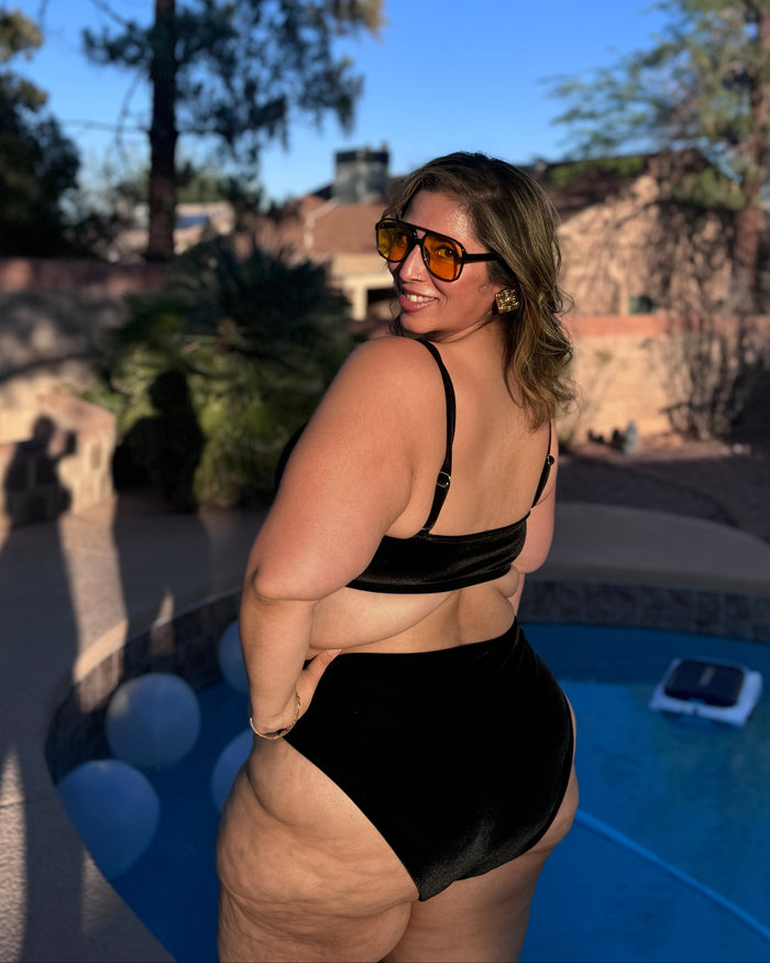 Black Velvet French Cut Bikini Bottom