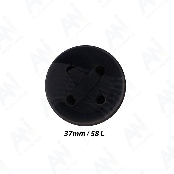 Black X Design Vax Cord ABS Plastic Buttons | 37mm(58L)