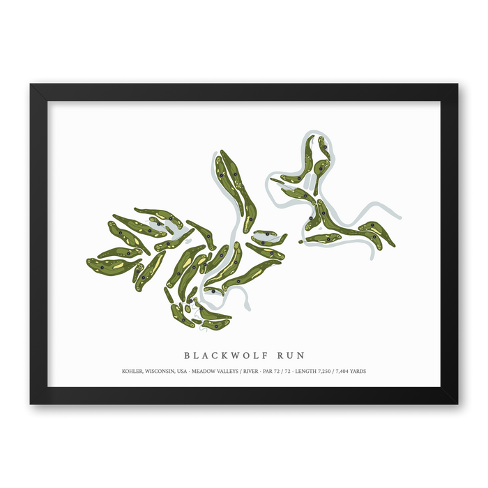 Blackwolf Run | Golf Course Map | Black Frame
