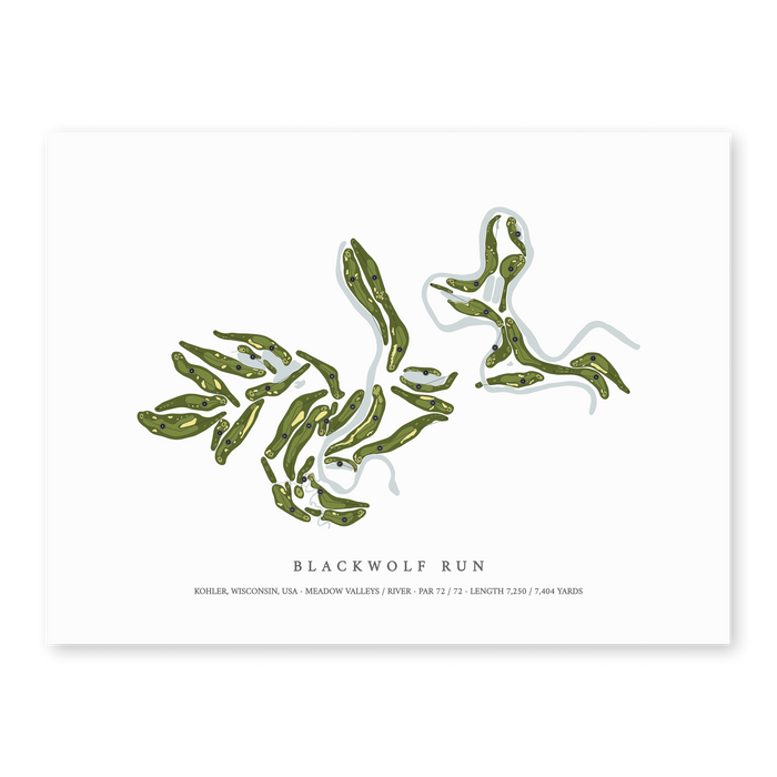 Blackwolf Run | Golf Course Map | Unframed