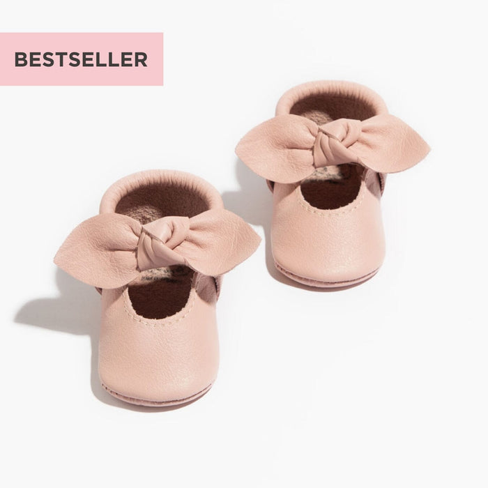 Blush Knotted Bow Baby Shoe - Babies in Bloom