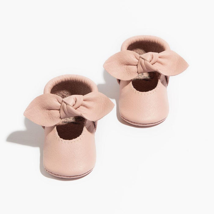 Blush Knotted Bow Baby Shoe - Babies in Bloom