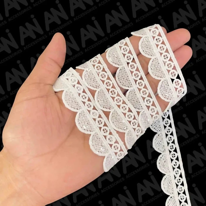 Bobbin inspired Sequins Lace Trim | 2 Meter