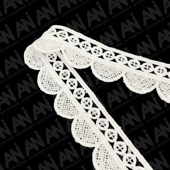 Bobbin inspired Sequins Lace Trim | 2 Meter