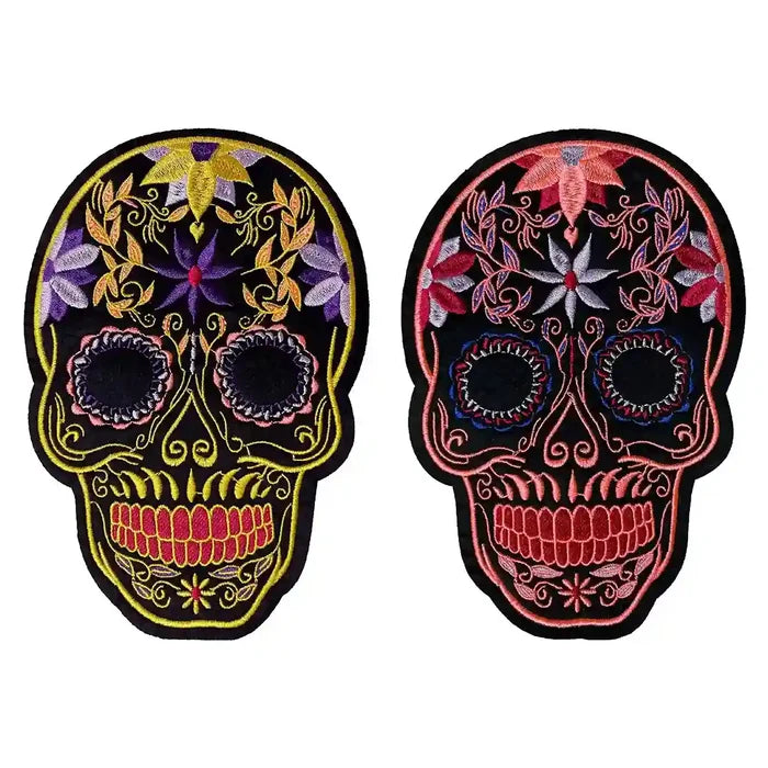 Bohemian Sugar Skull Embroidery Hot-Fix Patch