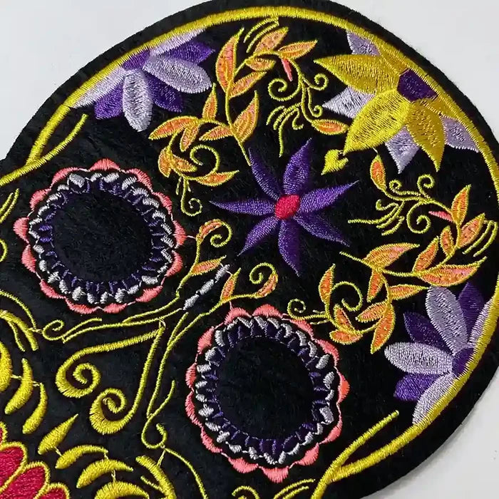 Bohemian Sugar Skull Embroidery Hot-Fix Patch