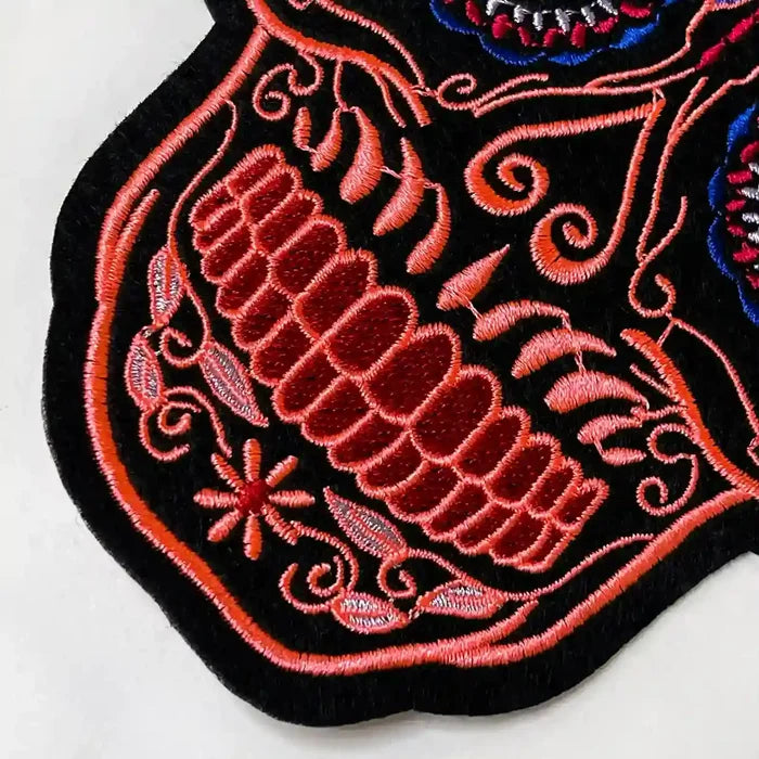Bohemian Sugar Skull Embroidery Hot-Fix Patch