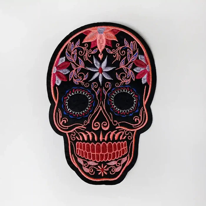 Bohemian Sugar Skull Embroidery Hot-Fix Patch
